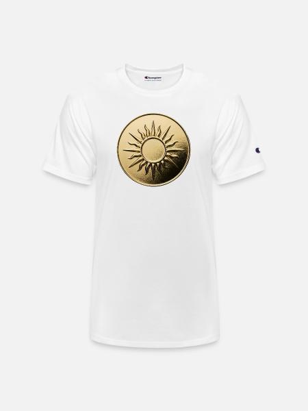 Golden Sunburst Emblem - Champion Unisex T-Shirt - white
