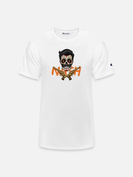 Sugar Skull Gunslinger Tee - Champion Unisex T-Shirt - white