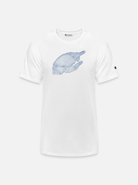 Geometric Hand Silhouette with Fractals - Champion Unisex T-Shirt - white