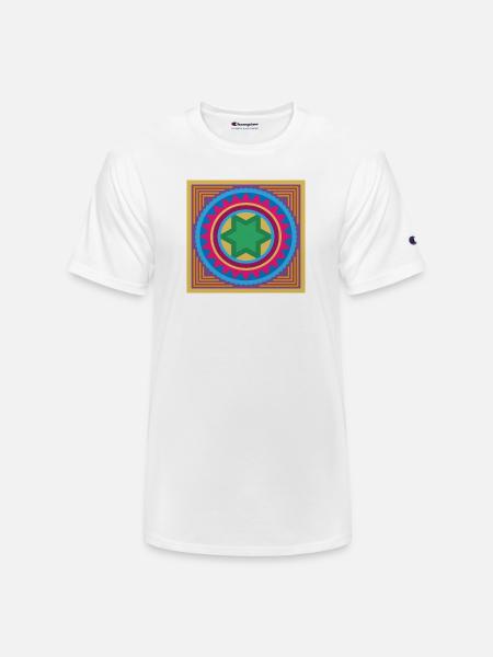 Vibrant Star Mandala Burst - Champion Unisex T-Shirt - white