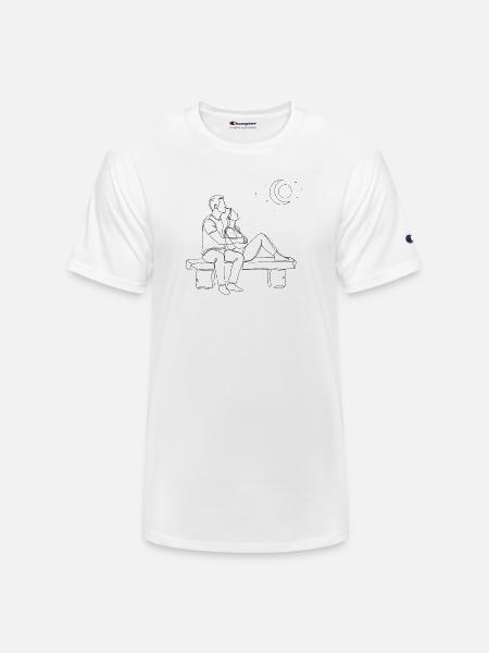 Moonlit Bench Romance - Champion Unisex T-Shirt - white