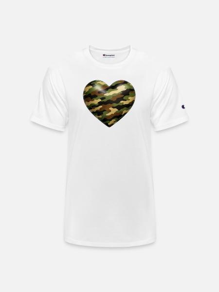 Camo Heart - Champion Unisex T-Shirt - white