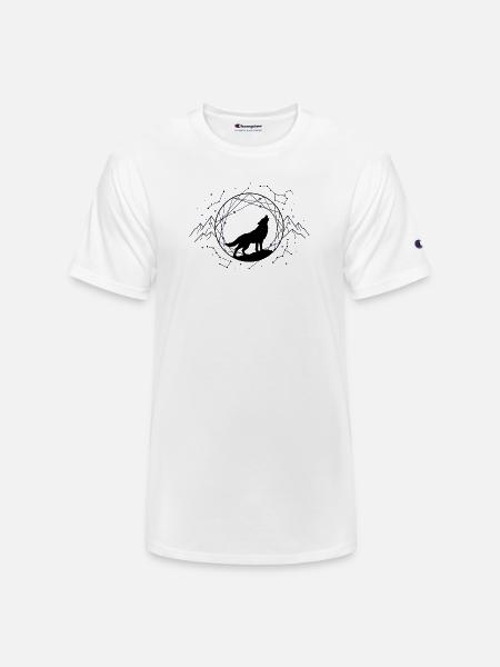 Lone Wolf Under Constellations - Champion Unisex T-Shirt - white