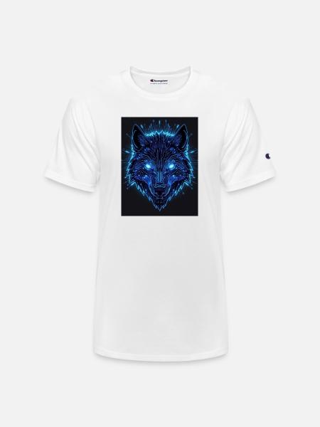 Neon Circuit Wolf - Champion Unisex T-Shirt - white
