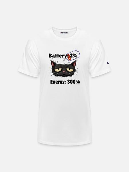 Battery 2% energyn300% - Champion Unisex T-Shirt - white