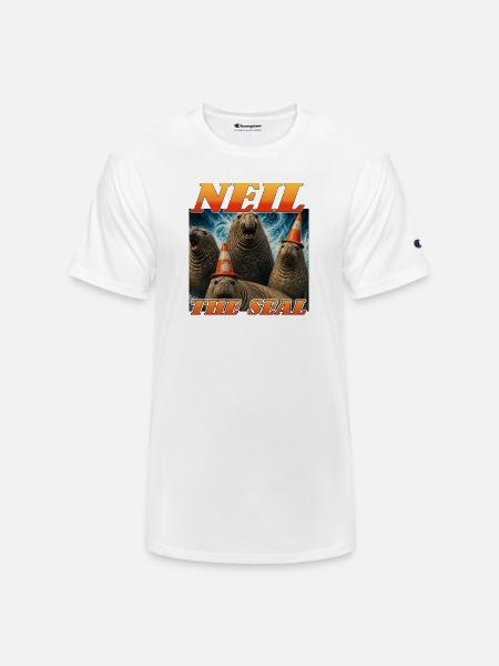 Neil the Seal Cone Crew - Champion Unisex T-Shirt - white