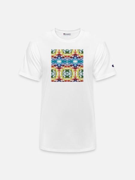 Kaleidoscope Ripple Tie Dye - Champion Unisex T-Shirt - white
