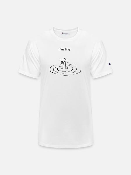 Thumbs Up Ripple Graphic - Champion Unisex T-Shirt - white