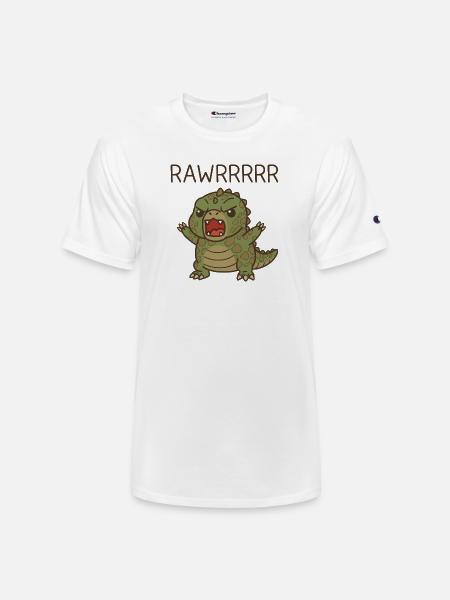 T Rex Funny Dinosaur Cartoon - Champion Unisex T-Shirt - white