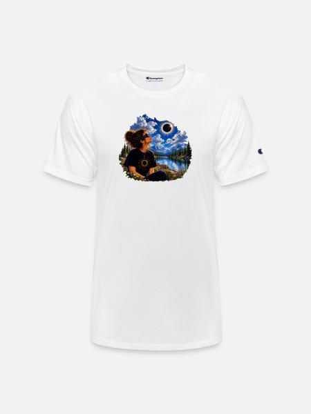 Solar Eclipse Nature Tee - Champion Unisex T-Shirt - white
