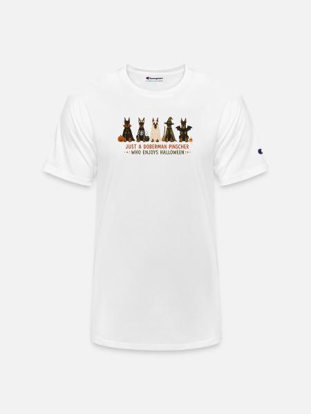 Doberman Halloween Crew - Champion Unisex T-Shirt - white