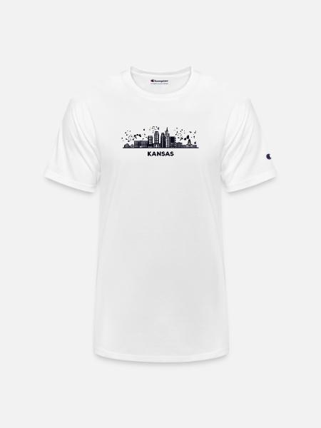 Kansans Skyline Cityscape Kansas - Champion Unisex T-Shirt - white