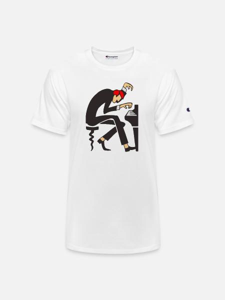 Piano Maestro Dizzy Pose - Champion Unisex T-Shirt - white
