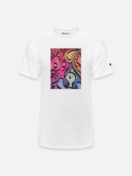 Kaleidoscopic Faces Graffiti - Champion Unisex T-Shirt - white