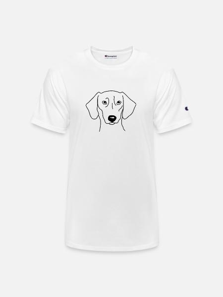 Dachshund Black - Champion Unisex T-Shirt - white