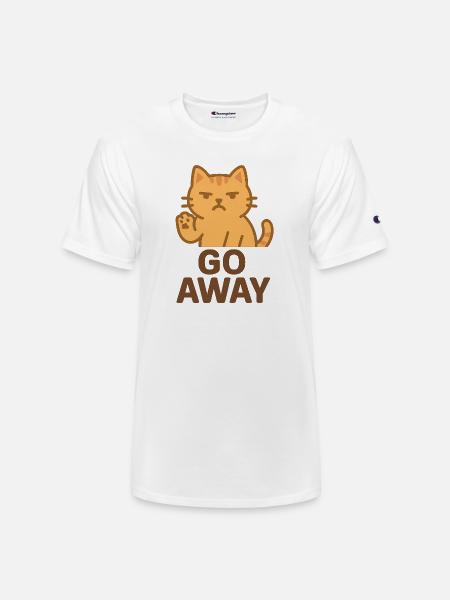 Grumpy Cat Go Away Cartoon - Champion Unisex T-Shirt - white