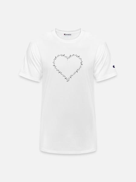 Musical Notes Heart - Champion Unisex T-Shirt - white