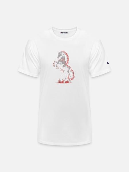 Crimson Blaze Stallion - Champion Unisex T-Shirt - white