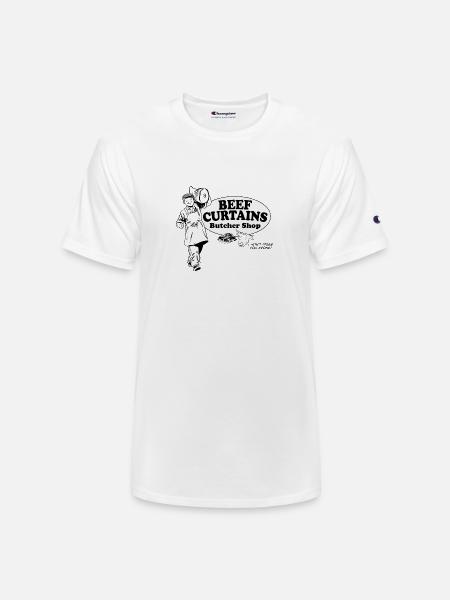 Beef Curtains Butcher Shop - Champion Unisex T-Shirt - white