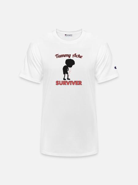TUMMY ACHE SURVIVER - Champion Unisex T-Shirt - white