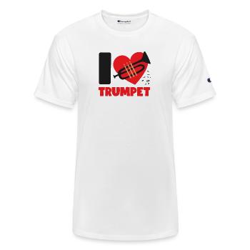 Trumpet Player Heart I Love - Champion Unisex T-Shirt - white - Front