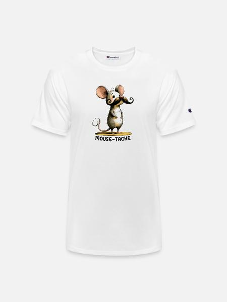Funny Mouse Mouse-Tache - Champion Unisex T-Shirt - white