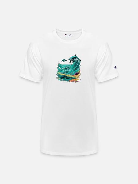 Pixel Beach CRT Dreams - Champion Unisex T-Shirt - white