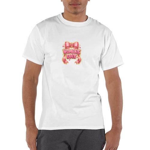 Cute Pink Bow Women’s Day Feminist Symbol - Champion Unisex T-Shirt