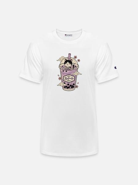 Lavender Boba Cat - Champion Unisex T-Shirt - white