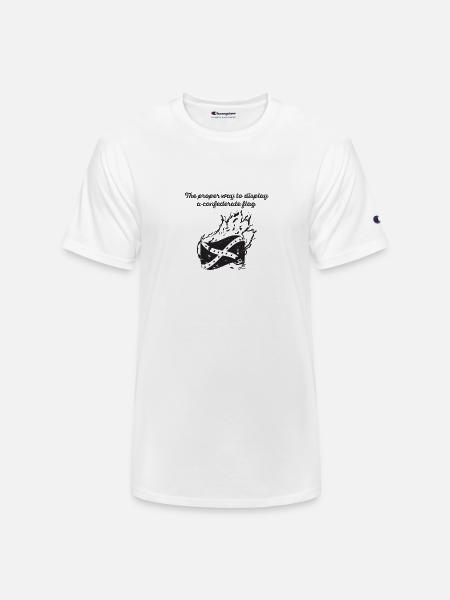 Burn the Confederate Flag - Champion Unisex T-Shirt - white