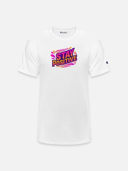 Stay Positive Neon Splash - Champion Unisex T-Shirt - white