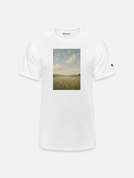 Meadow Bloom Under Wide Sky - Champion Unisex T-Shirt - white