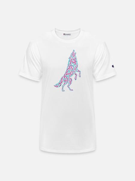 Howling Wolf Calligraffiti - Champion Unisex T-Shirt - white