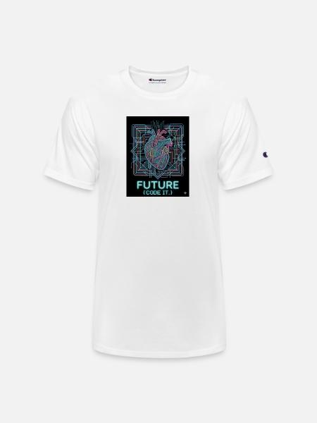 Future Code Heart Neon Circuit - Champion Unisex T-Shirt - white