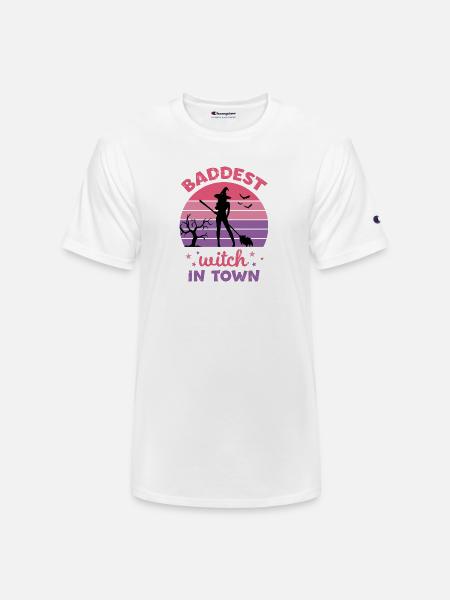 Baddest Witch In Town - Champion Unisex T-Shirt - white