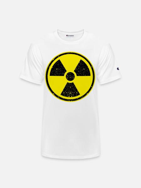 Nuclear Radiation symbol - Champion Unisex T-Shirt - white