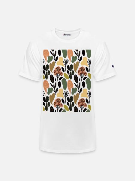 Rustic Botanical Floral Pattern - Champion Unisex T-Shirt - white