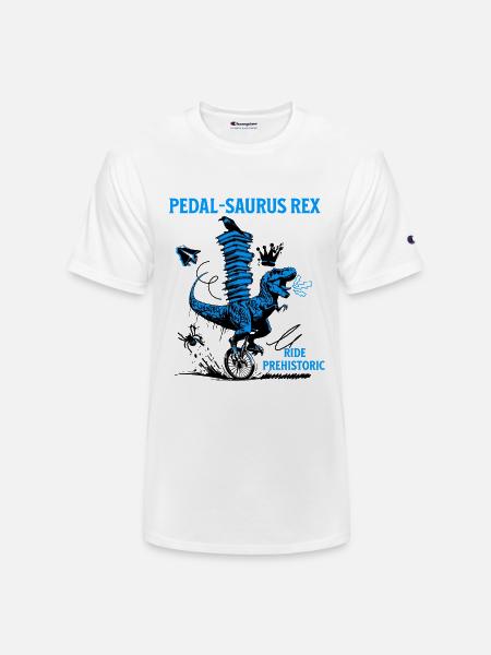 Pedal-Saurus Rex – Ride Prehistoric - Champion Unisex T-Shirt - white