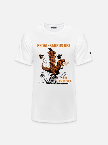 Pedal-Saurus Rex – Ride Prehistoric - Champion Unisex T-Shirt - white