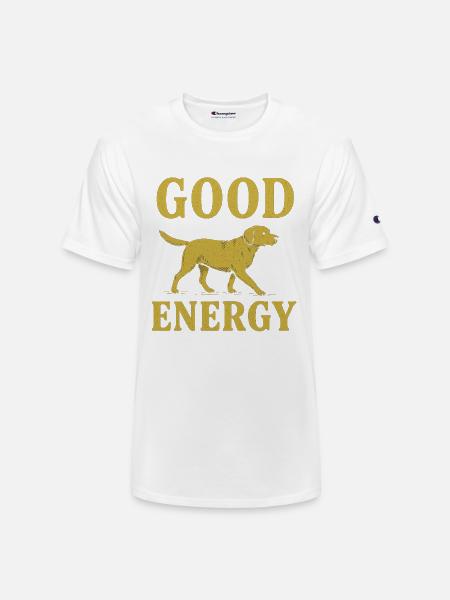Good Energy Dog Illustration - Champion Unisex T-Shirt - white