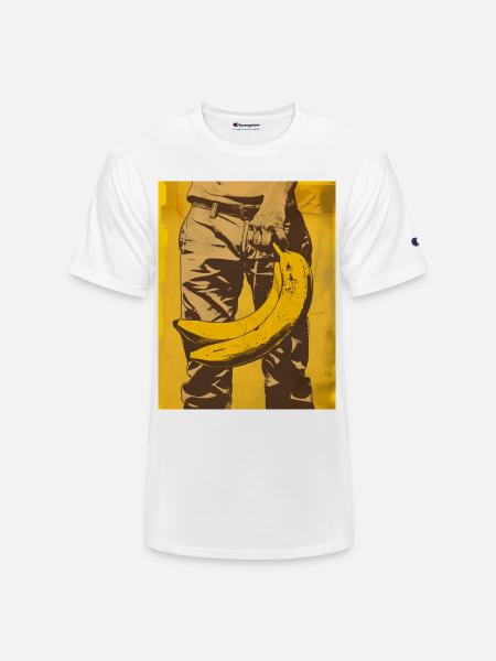 Banana Pop Art Silhouette - Champion Unisex T-Shirt - white