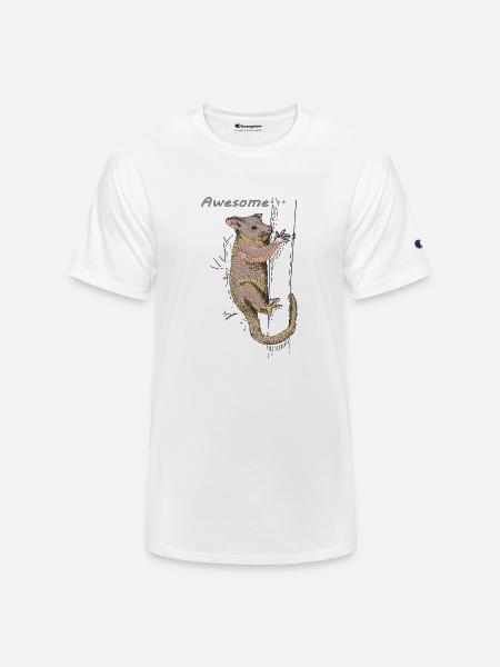 Funny Opossum, Awesome Possum - Champion Unisex T-Shirt - white
