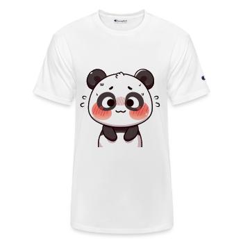 Embarrassed Bashful Panda - Champion Unisex T-Shirt - white - Front