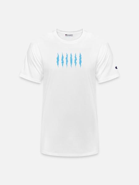 Azure Lightning Strikes Pattern - Champion Unisex T-Shirt - white