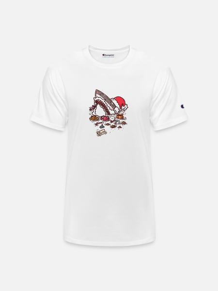 Jolly St Nick Shark - Champion Unisex T-Shirt - white