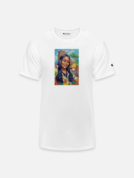 Bluehair City Portrait - Champion Unisex T-Shirt - white