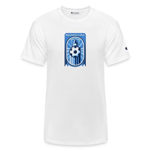 Manchester is Blue Soccer City T Shirt, Apparel - Champion Unisex T-Shirt