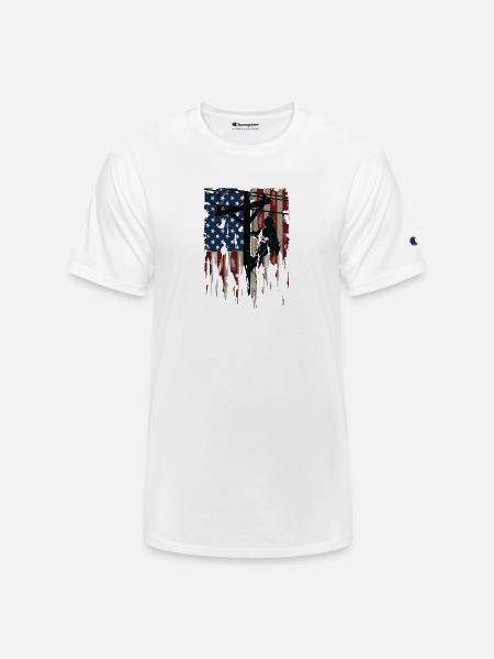 Blue Collar Patriot - Champion Unisex T-Shirt - white
