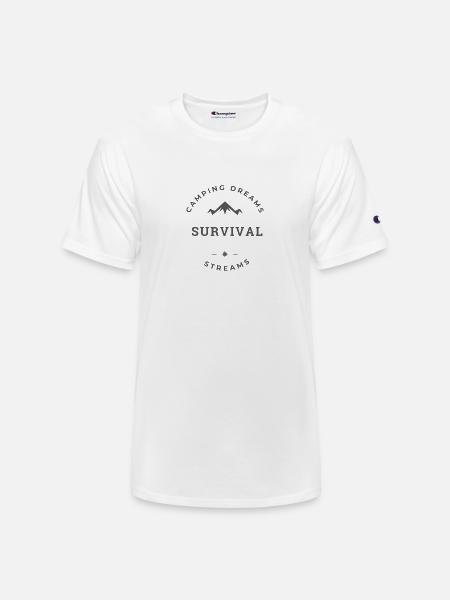 Camping Dreams Survival Streams - Champion Unisex T-Shirt - white