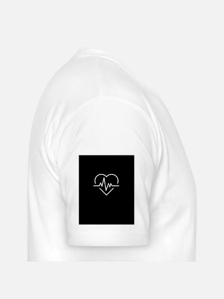 Heartbeat Minimal Line Heart - Champion Unisex T-Shirt - white